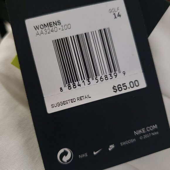 Nike Women's Dri-Fit Golf Shorts 14 White Flex Stretch Standard Fit - Picture 12 of 12